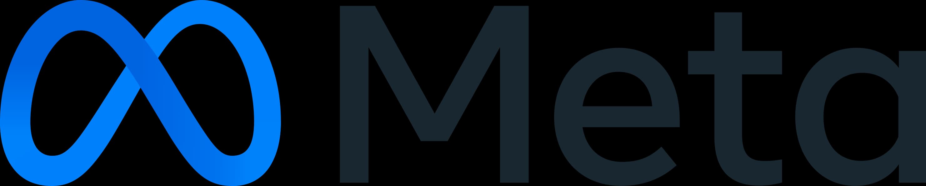 Meta logo with a blue infinity symbol.