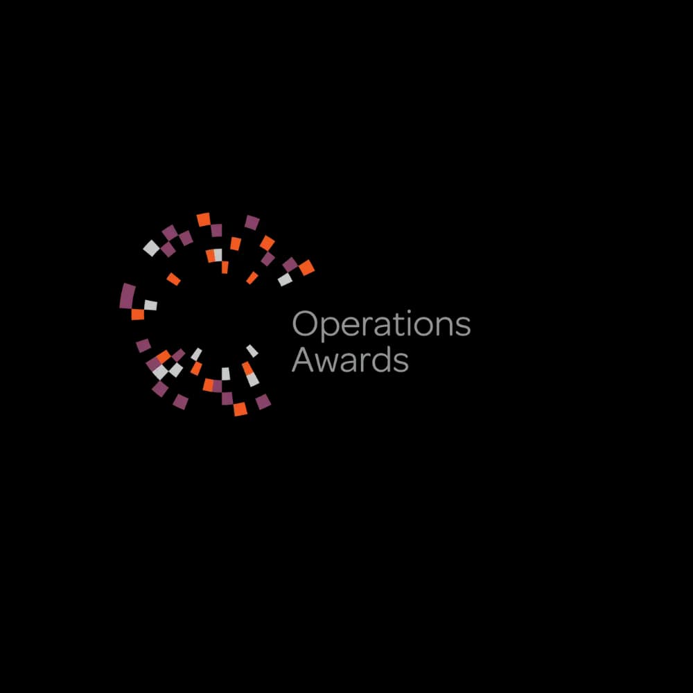 MRS Operations Award Winner 2019 logo with circular pattern of small squares