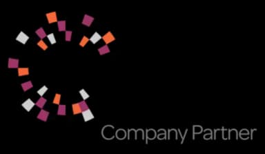 MRS Company Partner logo with a circular pattern of small squares